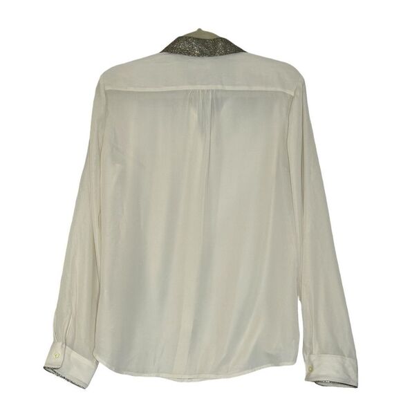 Banana Republic Cream Sheer Long Sleeve Top| Size M - Picture 5 of 6